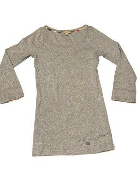 Burberry Gray Long-Sleeve Cotton Top Womens Size S